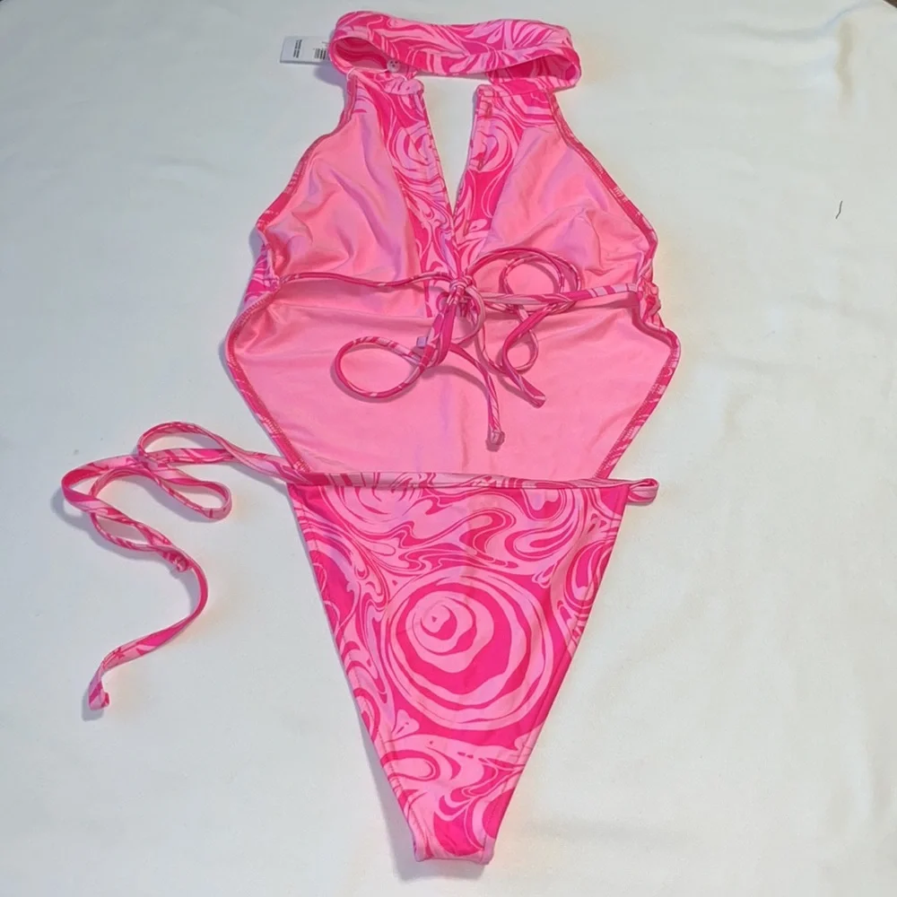Frankies Bikini Osaka Satin One Piece Swimsuit Sz M